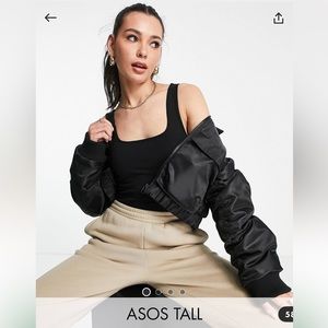 ASOS DESIGN Tall tank top bodysuit with scoop front and back in black